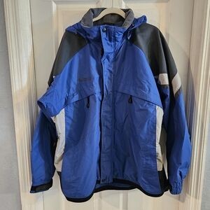 Columbia Sportswear Core Interchange Vented Ski Jacket Removable Hood Blue XL